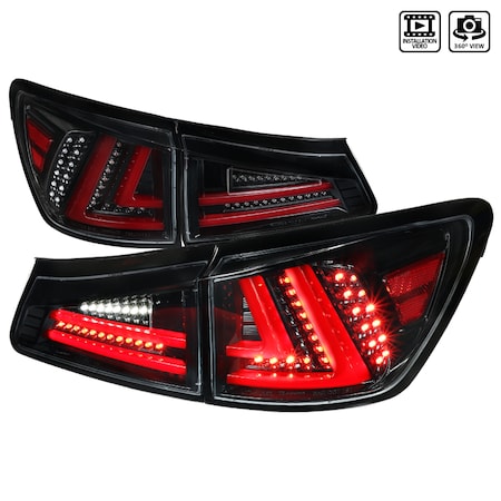 Spec-D Tuning 06-08 Lexus Is250 LED Tail Lights LT-IS25006BKLED-TM